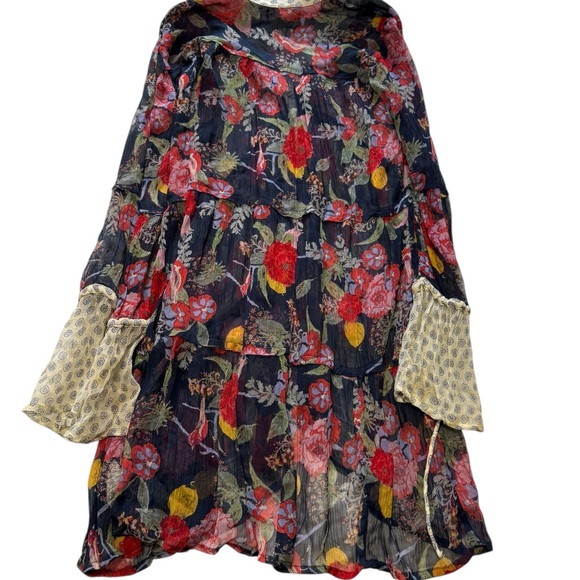 Free People Thunder Canyon Sheer Tunic Button Up Blouse - Picture 5 of 6